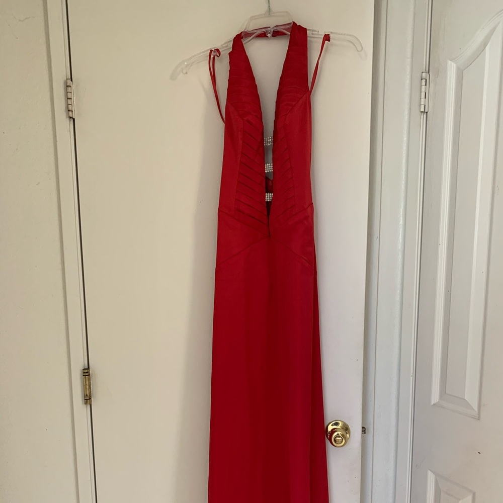 Red long dress